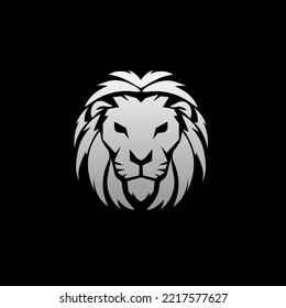 Illustration vector graphic of template logo head face lion silver color
