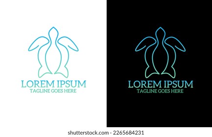 illustration vector graphic of template logo turtle line art simple