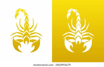 ilustración vector gráfico de símbolos de logotipo de plantilla diseño escorpión dorado