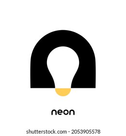Illustration vector graphic template of neon Dual Meaning logo