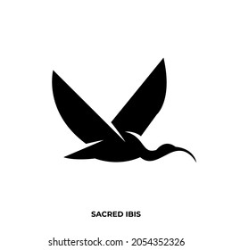 Illustration vector graphic template of sacred ibis fly silhouette logo