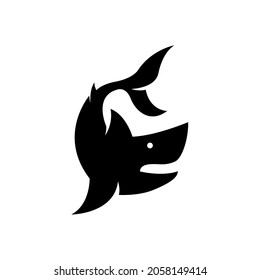 Illustration vector graphic template of shark silhouette logo