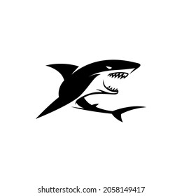 Illustration vector graphic template of shark silhouette logo