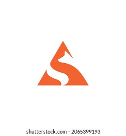 Illustration vector graphic template of triangle fox logo