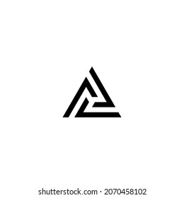 Illustration vector graphic template of triangle logo