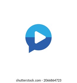 Illustration vector graphic template of video player logo