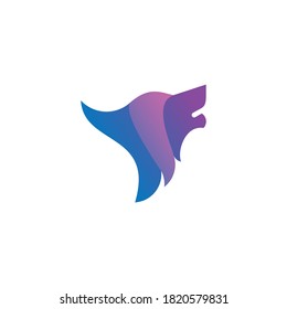 Illustration vector graphic template of wolf head logo