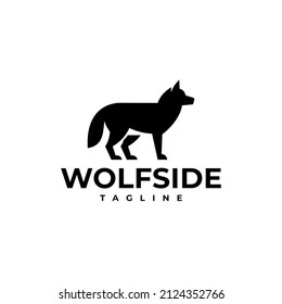 illustration vector graphic template of wolf side silhouette logo