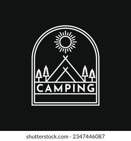 illustration vector graphic tent camping logo design vintage retro badge