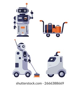 ilustração vetor gráfico de robôs de barramento terminal