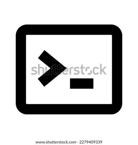 Illustration Vector Graphic of  Terminal, shell Icon. Black Line
