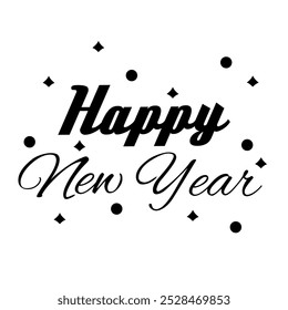 illustration vector graphic of text writing happy new year