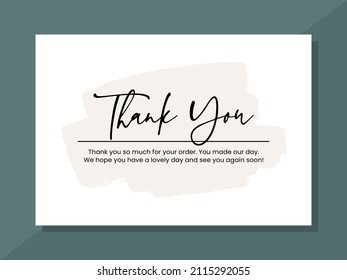 Illustration vector graphic of thank you card minimalist fit for business and trade