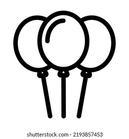 Illustration vector graphic of three balloons with outline style. Suitable for party events, apps, website projects and more.