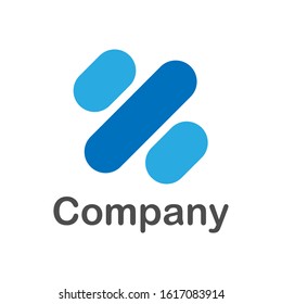 illustration vector graphic of three blue lines with the tip rounded at a 45-degree angle, perfect for a company logo or symbol
