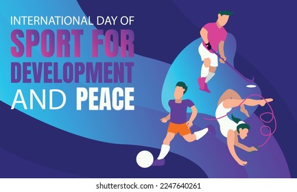 ilustración vectorial de tres atletas deportivos diferentes, perfecto para el día internacional, deporte para el desarrollo y la paz, celebración, tarjeta de saludo, etc.