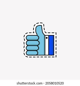 ilustración vector gráfico de Thumbs up sticker kawaii. Cute Thumbs hacia arriba vector premium. Perfecto para su producto, 
