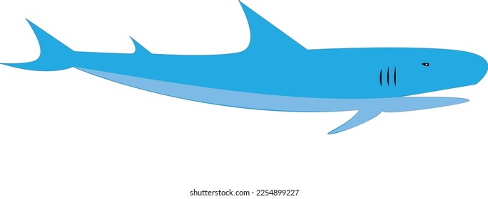 Illustration vector graphic of tiger fish and shark good for children's book character, flash card, icon, decoration, etc.