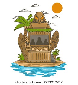 Illustration vector graphic of TIKI SAND BAR suitable for logo product also for design merchandise