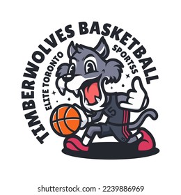 Illustration vector graphic of Timberwolves Basketball, good for logo design