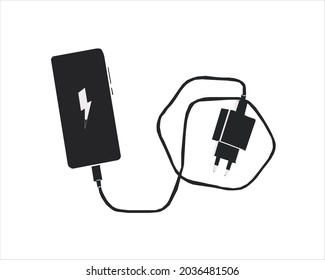 illustration vector graphic  of time to take a break to recharge your cellphone battery