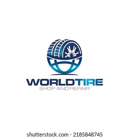 Illustration vector graphic of tire shop and repair service logo design template