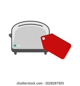 Gráfico vectorial de ilustración del logotipo de la etiqueta de precio de tostadora. Perfecto para la compañía tecnológica