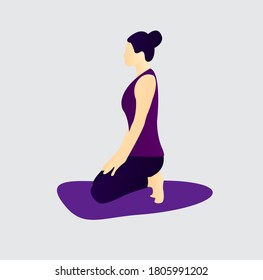 Illustration vector graphic of toe squat.
Perfect to use for yoga content.