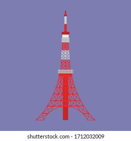 illustration vector graphic of  tokyo tower landmark