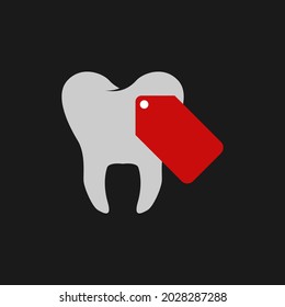 Illustration Vector Graphic of Tooth Price Tag Logo. Perfect to use for Technology Company