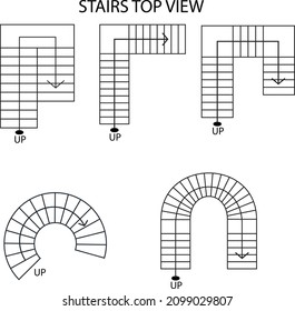 Illustration Vector Graphic Top View Stairs Stock Vector (Royalty Free ...