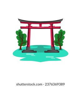Gráfico vectorial de ilustración de torii (puerta típica del templo japonés)