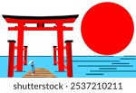 illustration vector graphic of torri gate good for culture japan days