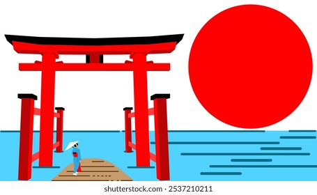 illustration vector graphic of torri gate good for culture japan days