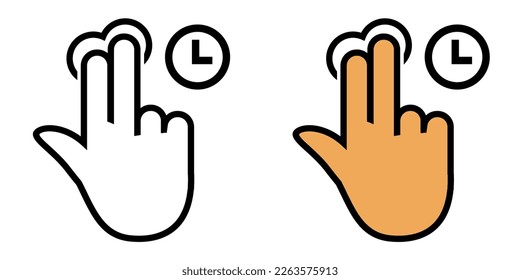 Illustration Vector Graphic of Touch, hold, hand gestures Icon