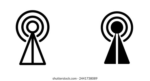 Illustration Vector graphic of tower icon. Fit for communication, wireless, signal, transmitter, network etc.