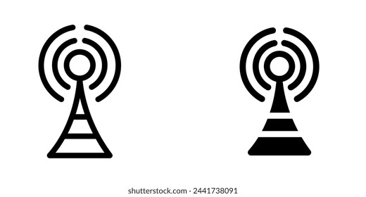 Illustration Vector graphic of tower icon. Fit for communication, wireless, signal, transmitter, network etc.