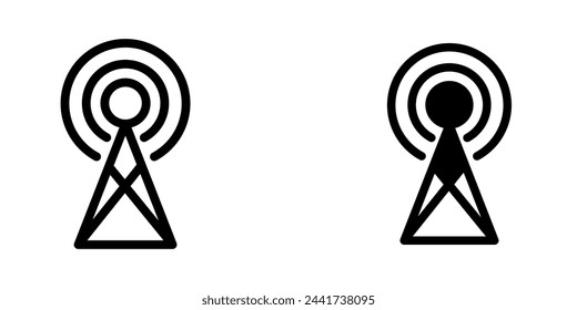 Illustration Vector graphic of tower icon. Fit for communication, wireless, signal, transmitter, network etc.
