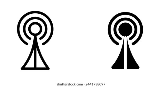 Illustration Vector graphic of tower icon. Fit for communication, wireless, signal, transmitter, network etc.