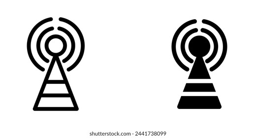 Illustration Vector graphic of tower icon. Fit for communication, wireless, signal, transmitter, network etc.