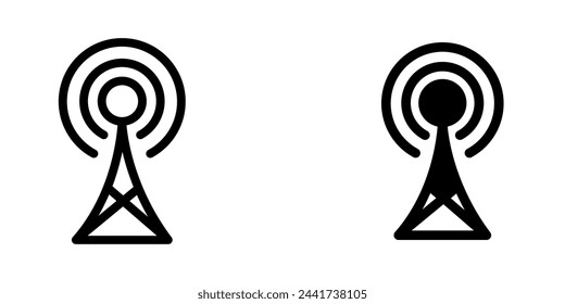 Illustration Vector graphic of tower icon. Fit for communication, wireless, signal, transmitter, network etc.