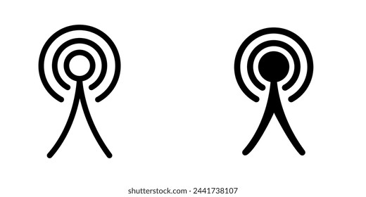Illustration Vector graphic of tower icon. Fit for communication, wireless, signal, transmitter, network etc.