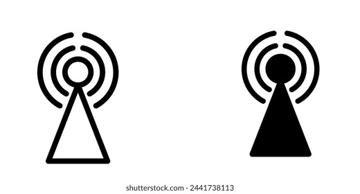 Ilustración Ilustración Ilustración vectorial del icono de la torre. Apto para la comunicación, inalámbrico, señal, transmisor, red, etc.