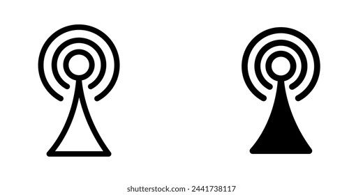 Illustration Vector graphic of tower icon. Fit for communication, wireless, signal, transmitter, network etc.
