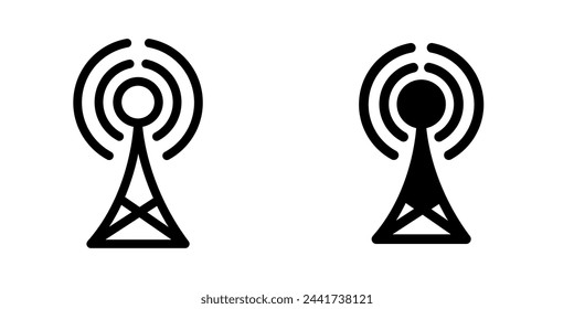 Illustration Vector graphic of tower icon. Fit for communication, wireless, signal, transmitter, network etc.