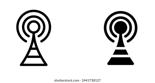 Illustration Vector graphic of tower icon. Fit for communication, wireless, signal, transmitter, network etc.