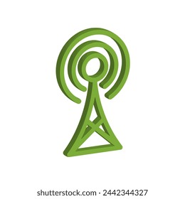 Ilustración Ilustración Ilustración vectorial del icono de la torre. Apto para la comunicación, inalámbrico, señal, transmisor, red, etc.