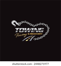 Illustration vector graphic of towing service and recovery logo design suitable for the automotive company