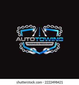 Illustration vector graphic of towing truck service logo design suitable for the automotive company