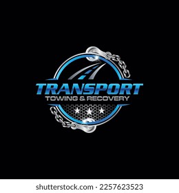 Illustration vector graphic of towing truck service logo design suitable for the automotive company